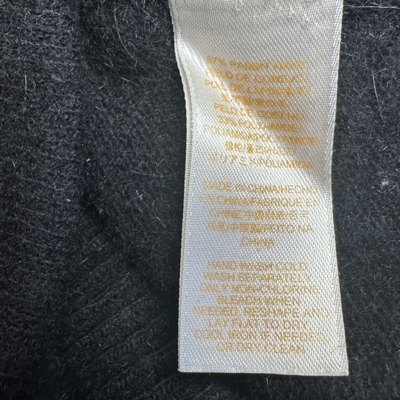 Kate Spade Women’s Black Crew Neck Short Sleeve Rabbit Hair Sweater- Size XS - Picture 6 of 11